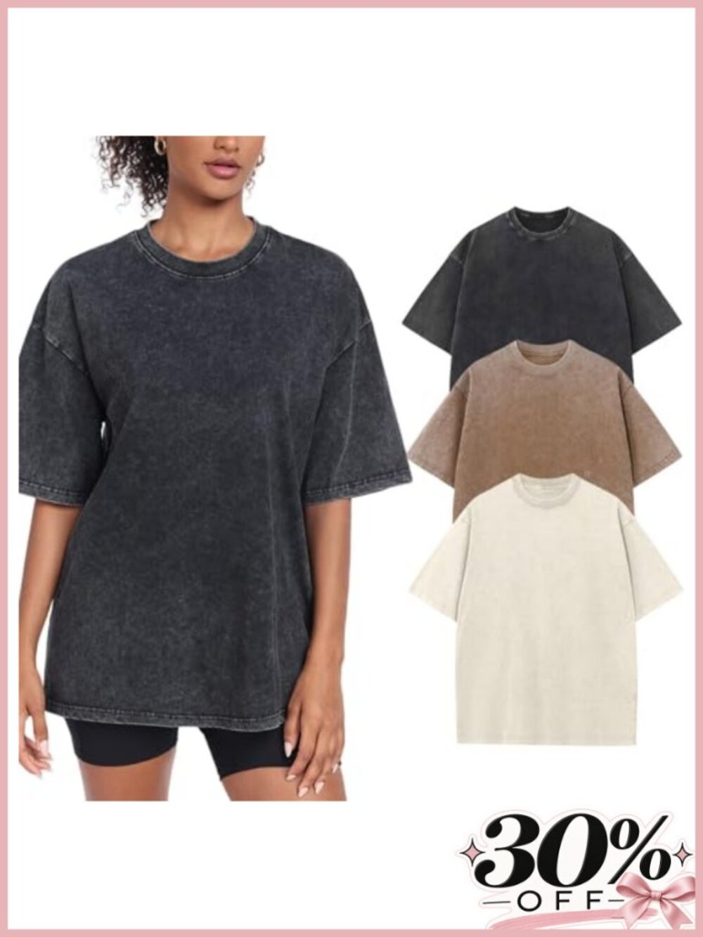 Washed Vintage Oversized T-Shirt Baggy Workout Cotton Tee Streetwear Boyfriend